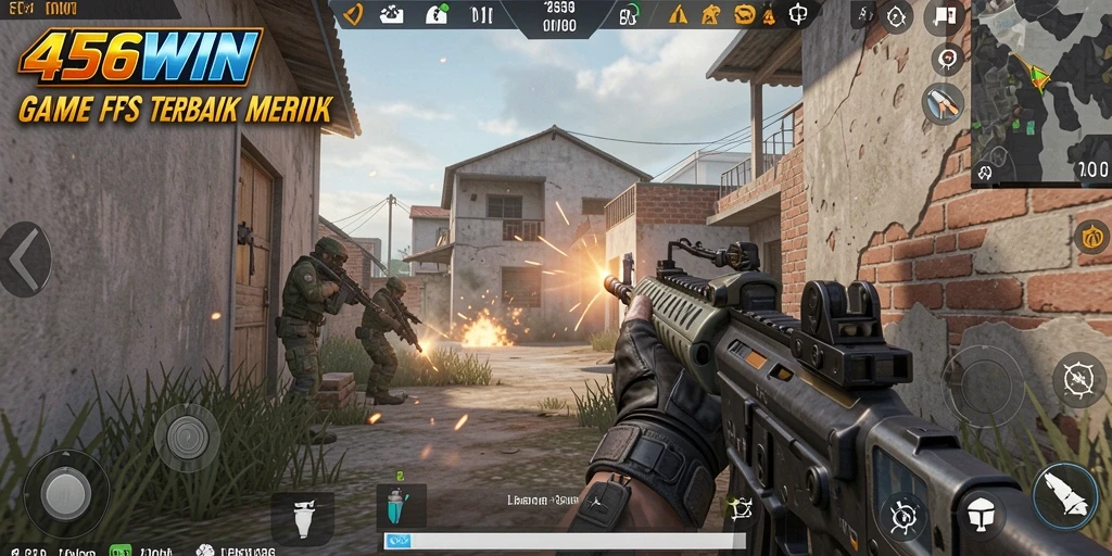 Tampilan gameplay <strong>456WIN</strong> yang mendebarkan dalam aksi tembak-menembak.