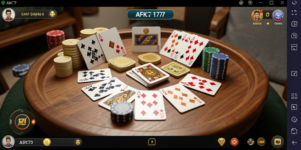 Screenshot gameplay AFK77 menampilkan suasana seru permainan Gaple.