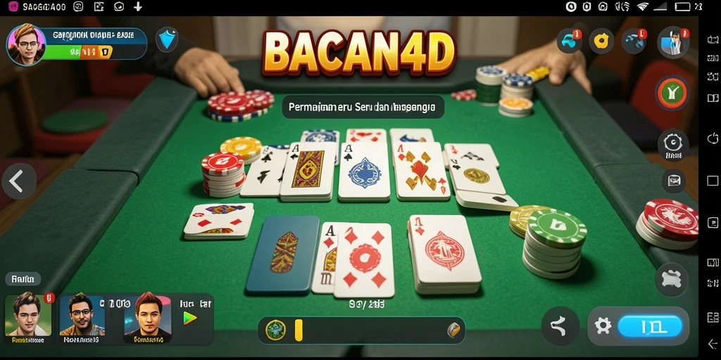 Screenshot gameplay Gaple BACAN4D yang dinamis dan seru.