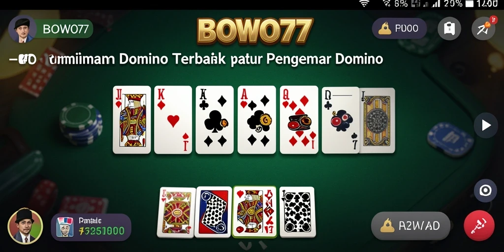 Tampilan gameplay seru BOWO77 di mana pemain menikmati Domino.