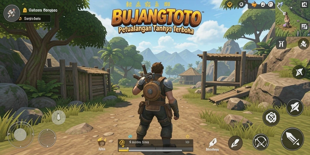 Screenshot gameplay <strong>BUJANGTOTO</strong> menampilkan petualangan seru di dunia yang luas.