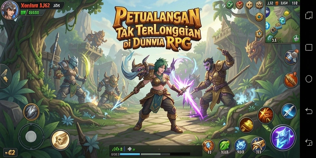 Tampilan screenshot gameplay RPG JJ62 yang mendebarkan dan penuh aksi.