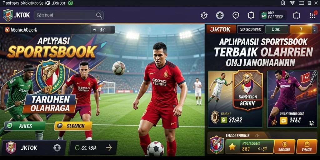 Screenshot utama permainan JKTOK menampilkan antarmuka sportsbook yang intuitif.