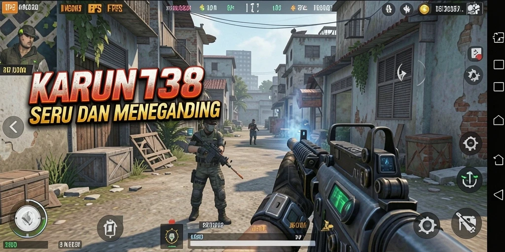 Tampilan gameplay seru dalam <strong>KARUN138</strong> yang menunjukkan aksi tembak-menembak mendebarkan.
