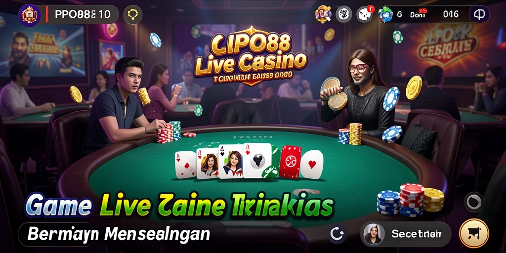 Gameplay Live Casino LPO88 dengan dealer profesional di meja.