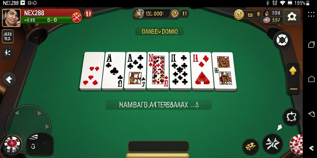 Tampilan gameplay Domino yang seru dan interaktif di NEX288.