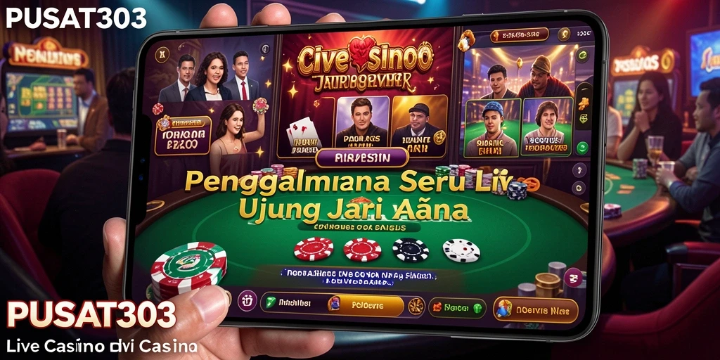 Screenshot gameplay PUSAT303 menampilkan suasana kasino yang mendebarkan.