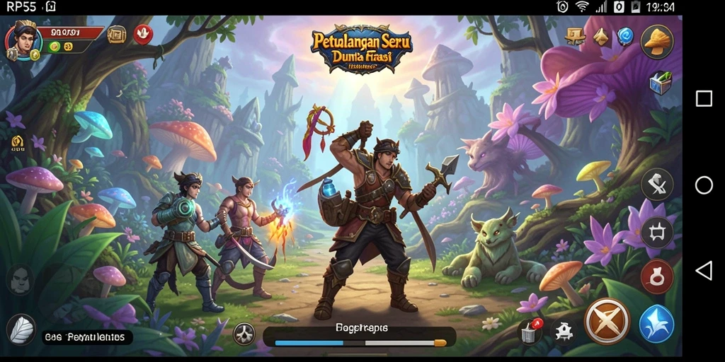 Tampilan gameplay seru dalam petualangan RPG yang mendebarkan.