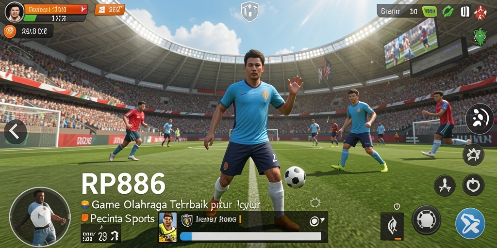 Tampilan gameplay seru dari RP886 dengan aksi olahraga nyata.