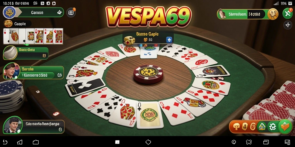Gameplay VESPA69 yang seru dan penuh tantangan Gaple.