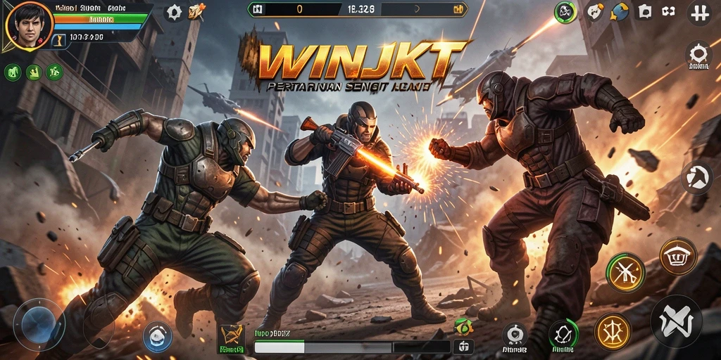 Gameplay WINJKT yang penuh aksi dan pertarungan seru.
